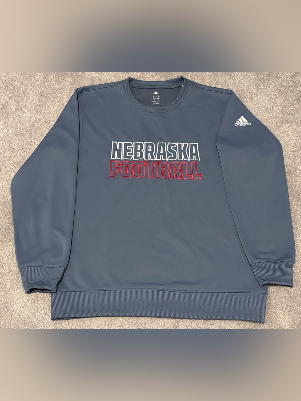 Adidas Climawarm Nebraska Cornhuskers Blue Gray Pullover Sweater Mens Size Large